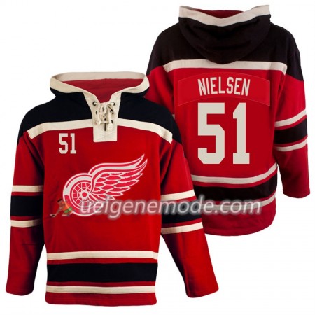 Herren Eishockey Detroit Red Wings Frans Nielsen 51 Rot Sawyer Hooded Sweatshirt
